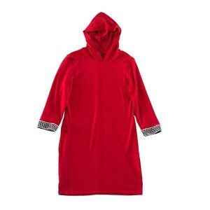 French Atmosphere Womens (Size see pic) Red Hooded Loose Dress
